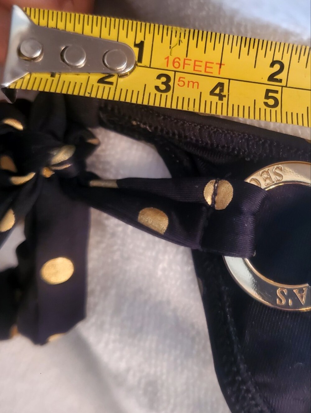 Victoria's Secret Black & Gold Polka-dot Bikini - Picture 10 of 11